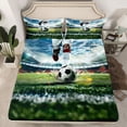 thumbnail image 2 of Homewish Soccer Gamer Twin Sheet Sets 3pcs for Boys,Sport Theme Twin Fitted Sheet Microfiber,Ball Gaming Breathable Flat Sheet,Microfiber Bedroom Decor, 2 of 7