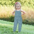 thumbnail image 3 of Odeerbi Toddler Girls Cute Jumpsuit Summer Breathable Overall Pants Kids Boys Fashion Imitation Denim Print Suspenders Romper Blue, 3 of 5