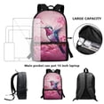 thumbnail image 3 of XYZCANDO Cherry Blossom Hummingbird Print School Backpack Set 17 Inch Book Bag 3 Pack Travel Backpacks Lunch Bag Pencil Case Large Capacity Primary School Bookbag for Teen Girls, 3 of 6