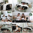 thumbnail image 5 of Christmas Comforter Set California King Size, Cute Hat Snowman Xmas Box Pine Trees Snow Black Soft Bedding Set for Man Woman, 4 Pieces Duvet Cover Set with Fitted Sheet, 2 Pillowcases, 5 of 9