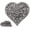 Silver With Black, variant on ANHXN Cast Iron Heart Trivet | Decorative Cast Iron Trivet for Kitchen Countertop Or Dining Table | Vintage Design | with Rubber Pegs/Feet