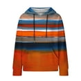 thumbnail image 5 of WRKEKC Hoodies for Women Striped Waffle Knit Drawstring Hooded Sweatshirt with Pocket Long Sleeve Casual Everyday Wear Trendy Printed Top, 5 of 6