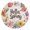 Gold, variant on Hello Spring Florals Pastel Color Round Wall Clock Silent Analog Battery Operated Gold Pointer Home Decor 9.84" Diameter