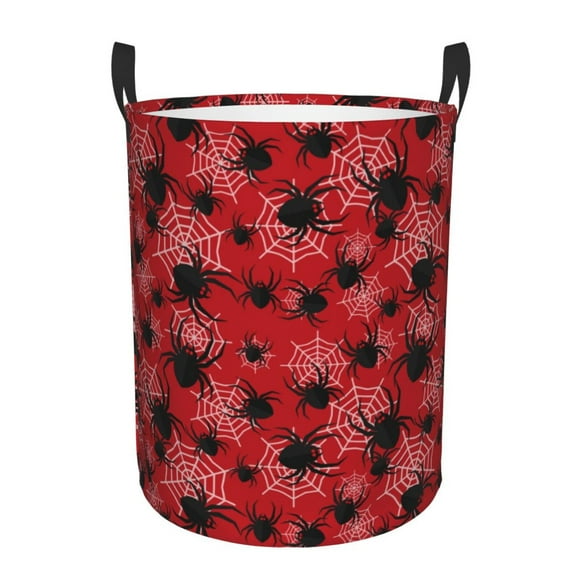 Balery A Web With A Spider 1 Cesta de ropa redonda con asas, impermeable, independiente, para ropa, juguetes, dormitorio y familia-Small