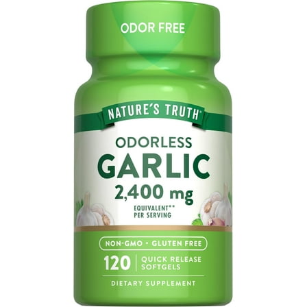 Odorless Garlic 2400 mg | 120 Softgels | For Men and Women | by Nature's Truth