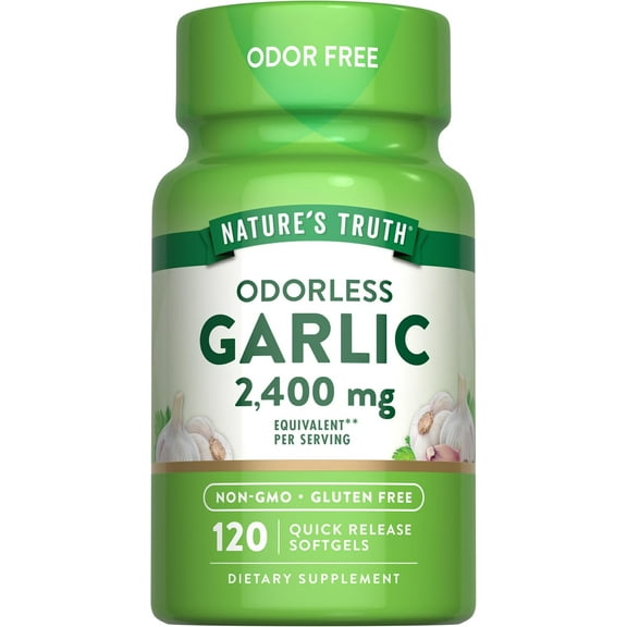 Odorless Garlic 2400 mg | 120 Softgels | For Men and Women | by Nature's Truth