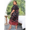 thumbnail image 5 of PinkBeautiM Plus Size Maxi Nightgowns for Women House Dress with Pockets Short Sleeve Sleepwear, 5 of 6