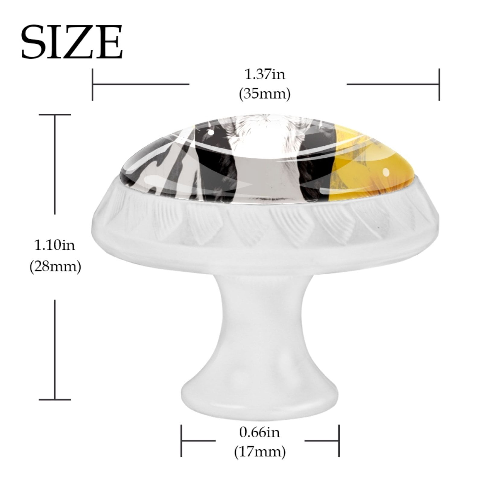 4 Pcs Cow and Sunflower Knobs for Kitchen Cabinet Cupboard Dresser Bookcase Drawer Pulls Handles Round Home Decor