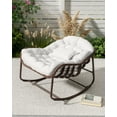 thumbnail image 3 of Indoor/Outdoor Rocking Chair, Patio Wicker Egg Chair, Indoor Comfy Oversized Papasan Chair with Padded Cushion, Royal Rattan Rocker for Front Porch, Garden, Patio, 3 of 7