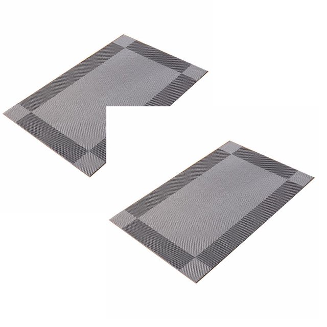 Oleegame 2 Pcs Napperons Élégants Napperons en PVC Tissé Vinyle pour Table à Manger