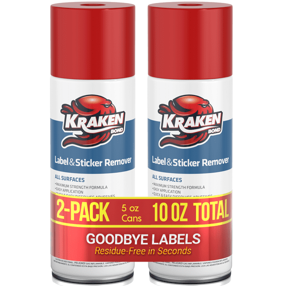 Kraken Bond Label and Sticker Remover Spray, 5 oz - 2 Pack
