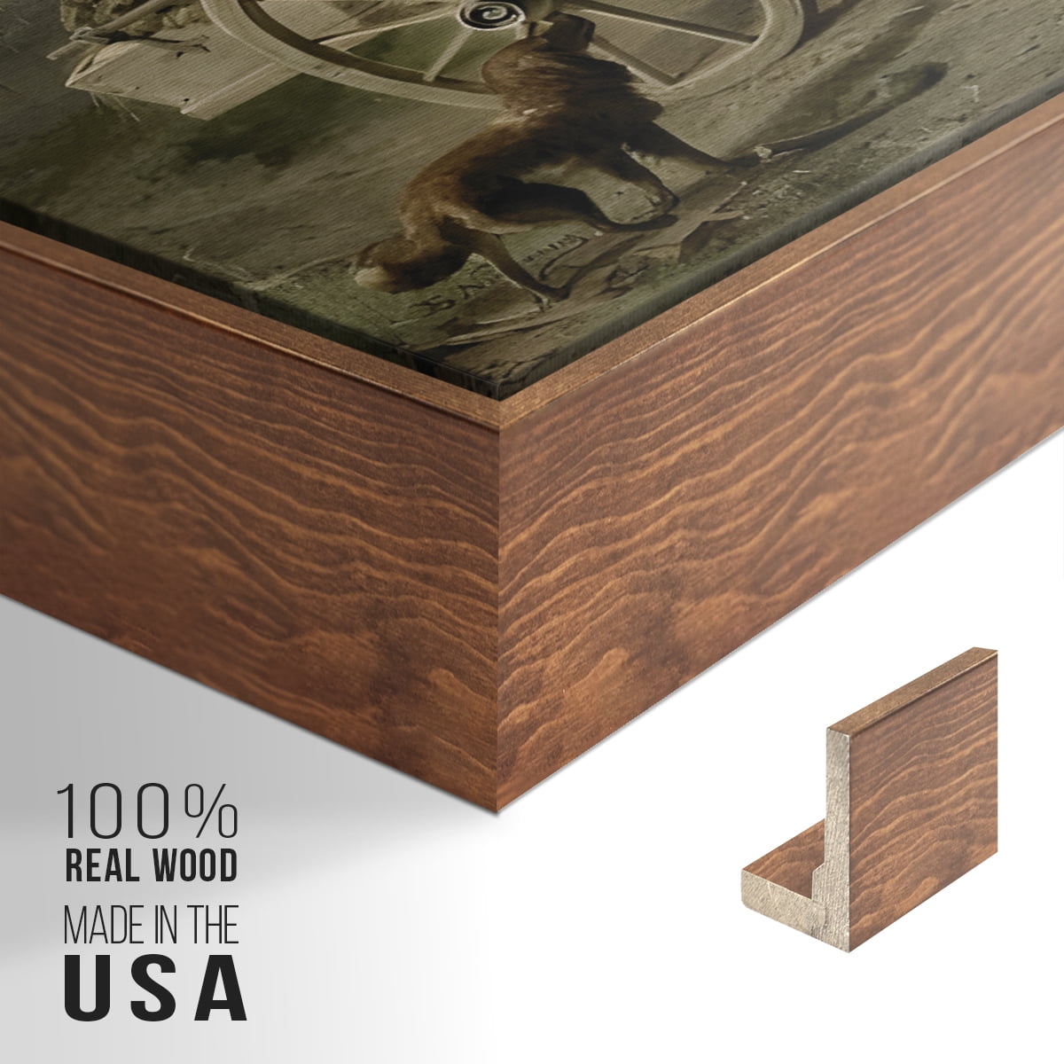 Vintage Landscape-CCXLIX By Wexford Home Framed in Walnut Wood Gallery Wrapped Canvas 17 in. x 25 in.