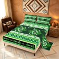thumbnail image 2 of Manfei Damask Floral Bed Sheets, Baroque Flower Fuul Size Sheets, Mint Green, Black Reversible 4-Piece1 Flat Sheet + 1 Fitted Sheet + 2 Pillowcases, 2 of 6