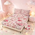 thumbnail image 2 of Homewish Cute Botanical Mushrooms Bed Sheets,Romantic Flowers Full Size Sheets,Pink,4pcs,1 Flat Sheet, 1 Fitted Sheet and 2 Pillowcases, 2 of 6
