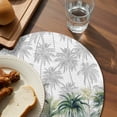 thumbnail image 3 of Summer Tropical Leaves Round 15 Inch Placemats Set of 2, Green Botanical Palm Trees HeatResistant Non Slip Place Mats for Dining Table, Wipeable Braided Kitchen Table Mats for Housewarming, 3 of 9