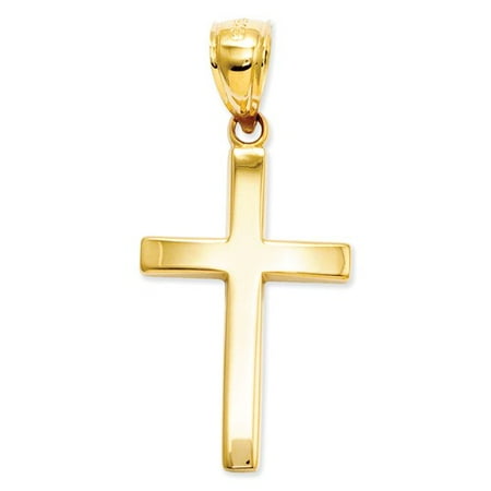 14k Yellow Gold Polished Latin Cross Pendant