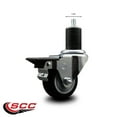 thumbnail image 2 of 3 Inch Black Poly Swivel 1-3/4 Inch Expanding Stem Caster with Brake SCC, 2 of 2