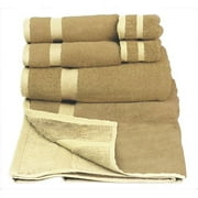 6 Piece Towel Set, Ivory/taupe