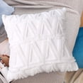 thumbnail image 4 of Funda decorativa para cojín | Cuadro de intersección de color sólido | Tela suave y peluda tipo flock | Cremallera oculta | 40x40cm | Funda para cojín de sofá, cama, sillón | Decoración del hogar, 4 of 6