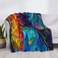 thumbnail image 3 of Uemuo Colorful Parrot Jungle Dream Printed Throw Blanket for Couch, Fluffy Fuzzy Blankets for Bed, Sofa, Cozy Flannel Faux Fur Blanket-80"x60", 3 of 6