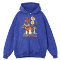 thumbnail image 3 of Sudadera con capucha para hombre estilo hip hop, 100 % algodón, de gran tamaño, holgada, con estampado retro desgastado, Let The Good Times Roll Mushroom Flower, 3 of 5