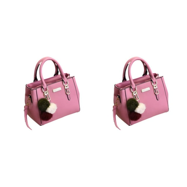 kurtrusly Multifunctional Crossbody Bags Versatile Options For All Essentials Fashionable PU Pendant Handbag Messenger Bag pink 2Set