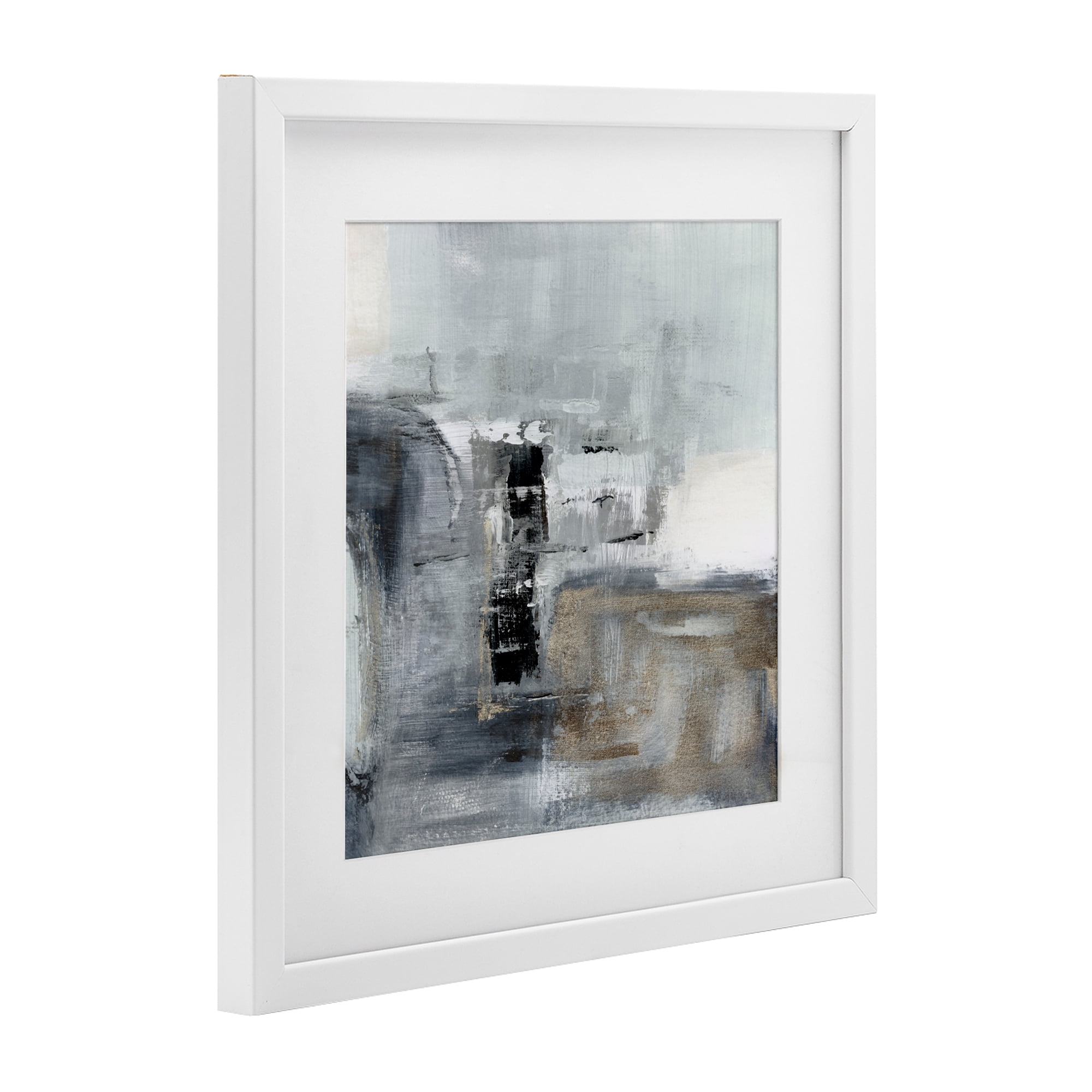 Stupell Industries Still Waters Monochrome Abstraction White Framed Print Under Glass, design by Susan Jill