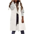 thumbnail image 6 of Women's Long Vest Sleeveless Lightweight Puffer Jacket Packable Hooded Down Coat Quilted Vest with Hood Winter, 6 of 6