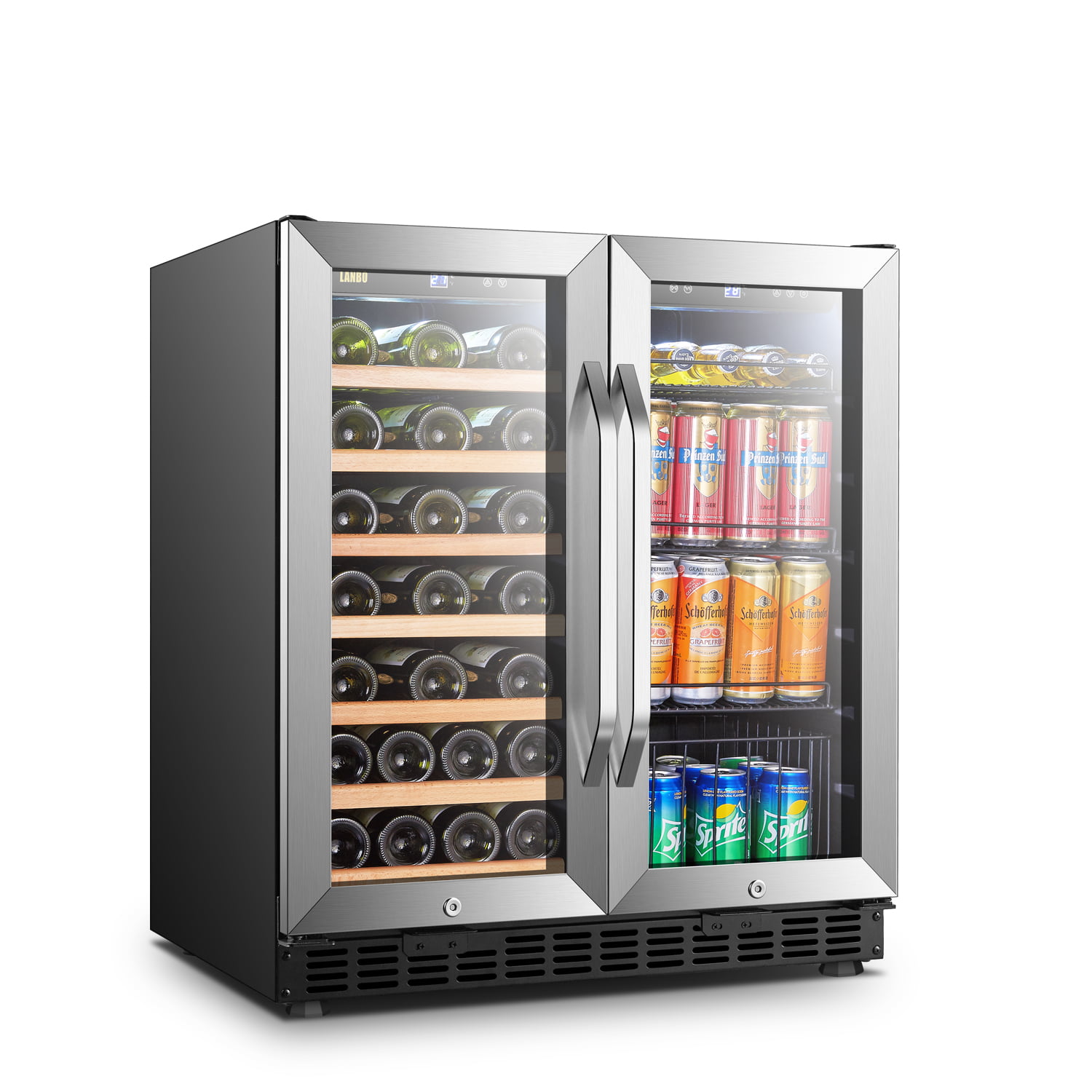 Black Stainless Steel Wine And Beverage Cooler