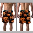 thumbnail image 3 of luoweisi Men's Beach Shorts Quick Dry Swim Trunks with Mesh Lining Halloween Pumpkin M, 3 of 5