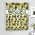 thumbnail image 2 of Rustic Wildflower Curtains 36 Inch - 3 Panel Farmhouse Bohemian Set with Vintage Floral Design, Rod Pocket Kitchen Window Drapes for Cottage Decor, 2 of 6
