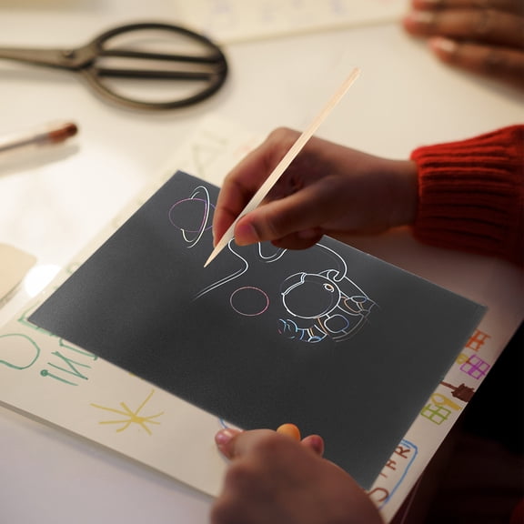 ETHZZLE 4Pcs Black Magnetic Blackboard Erasable Refrigerator Sticker for Reminders