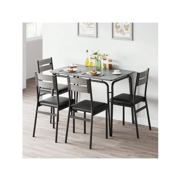 Dining mesa set para 4: small square mesa y 4 sillas - 5 - piece kitchen y dining room set para small spaces
