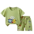 thumbnail image 2 of Tdoqot Toddler Boys Outfit Sets- Kids Summer Clothes Soft Short Sleeve Cotton Casual T Shirts and Shorts Light Green Size 4T, 2 of 3