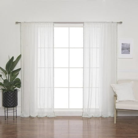 Best Home Fashion, Inc. Criss Cross French Linen Voile Solid Room Darkening Rod Pocket Single Curtain (Best Of Ron White)