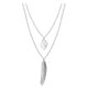 thumbnail image 5 of Collar de cadena con hojas Qarigey joyería estética larga ajustable Oro Plata CBP387608, 5 of 6