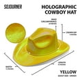 thumbnail image 2 of Neon Cowboy Hat, Disco Cowgirl Hat, Sparkly Glitter Space Cowboy Hat Fun Metallic Holographic Party, Yellow, 2 of 7