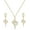 Gold Set, variant on Crown Cross Necklace Earring Set for Women,Dainty 14k Gold Plated Cubic Zirconia Pendant Necklaces and Earring,Trendy Waterproof Non Tarnish Faith Jewelry First Communion Necklace