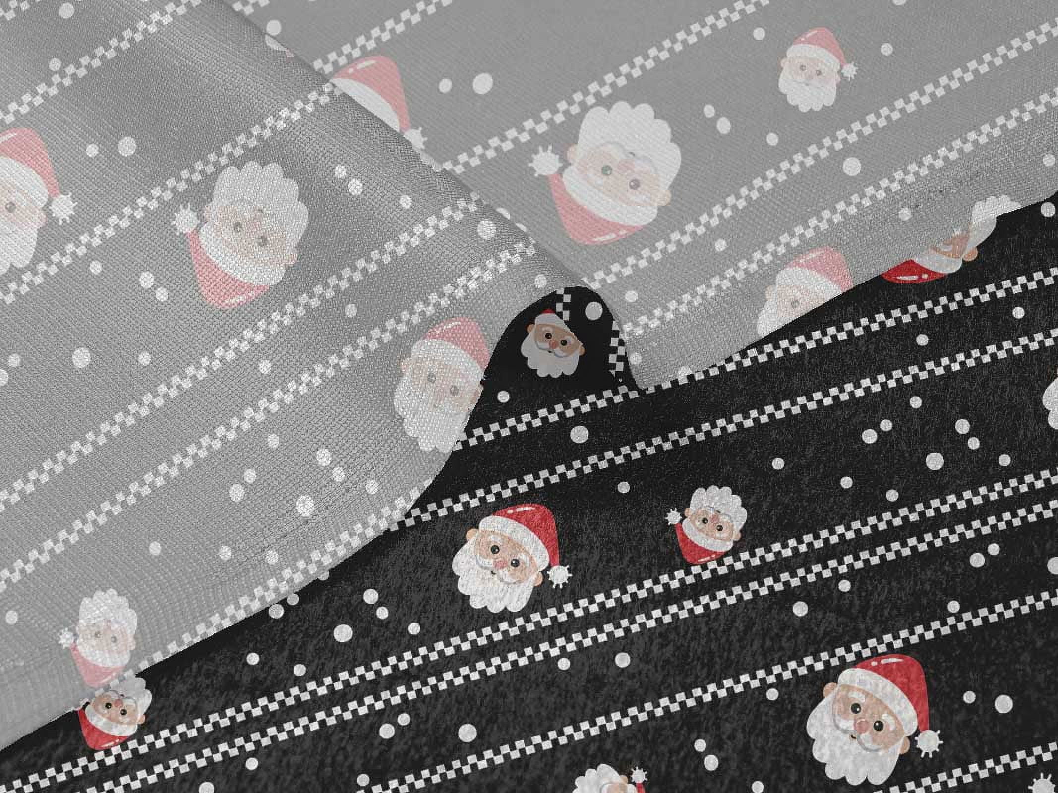 oneOone Velvet Black Fabric Merry Christmas Sewing Material Print Fabric By The Yard 58 Inch Wide-7CK