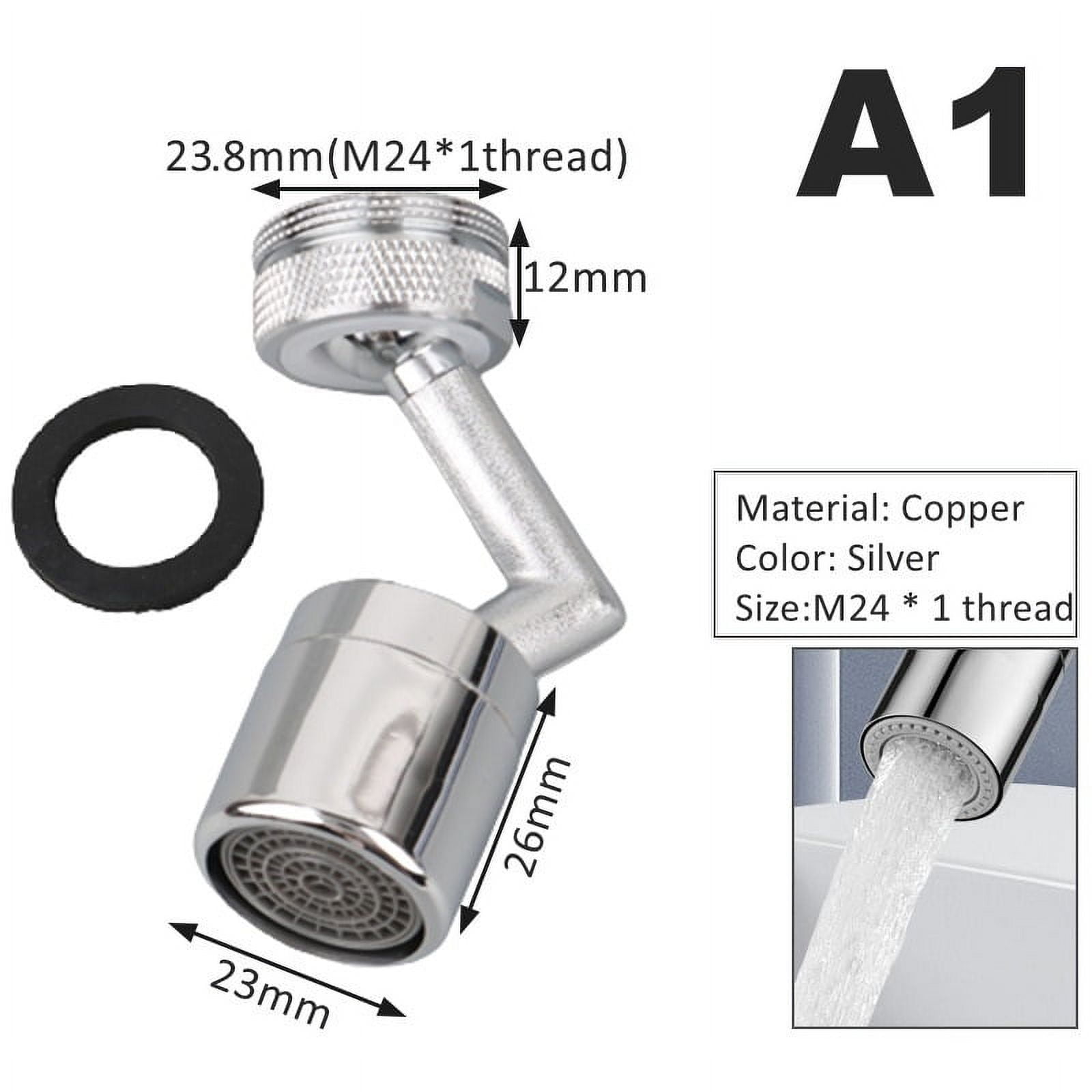 Faucet Aerator,720° Rotatable Splash Filter Kitchen Coper Faucet Sprayer Head Flexible Bathroom Tap Extender Adapter Foam Nozzle ,Water Saving
