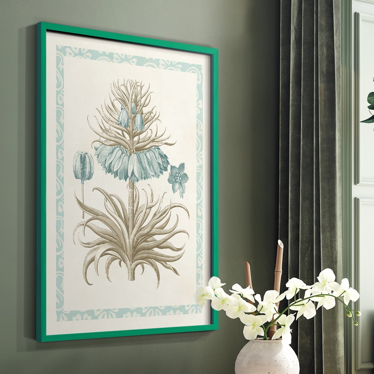 Willow Blue Besler II Framed Print - Solid Wood in Single Picture Frame Solid Wood 2 Framed Print