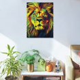 thumbnail image 5 of ZFLMY Lion Psychedelic Art Wall Art Canvas Prints Home Decor Living Room Bathroom Bedroom Office 12x16in, 5 of 5