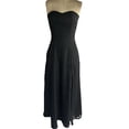 thumbnail image 2 of Yunliwuli Women Strapless Dress Summer Floral Jacquard Cutout High Split A-Line Party Dress for Cocktail Beach Streetwear, 2 of 7
