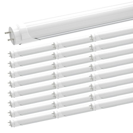 JESLED T8 4ft LED Tube Light Bulbs,Dual Row 28W 6000K,Dual-end Powered,25-Pack