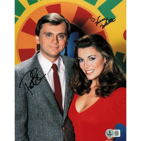 Pat Sajak & Vanna White Autographed 8x10 Photo Wheel of Fortune Beckett BAS QR #BN26520