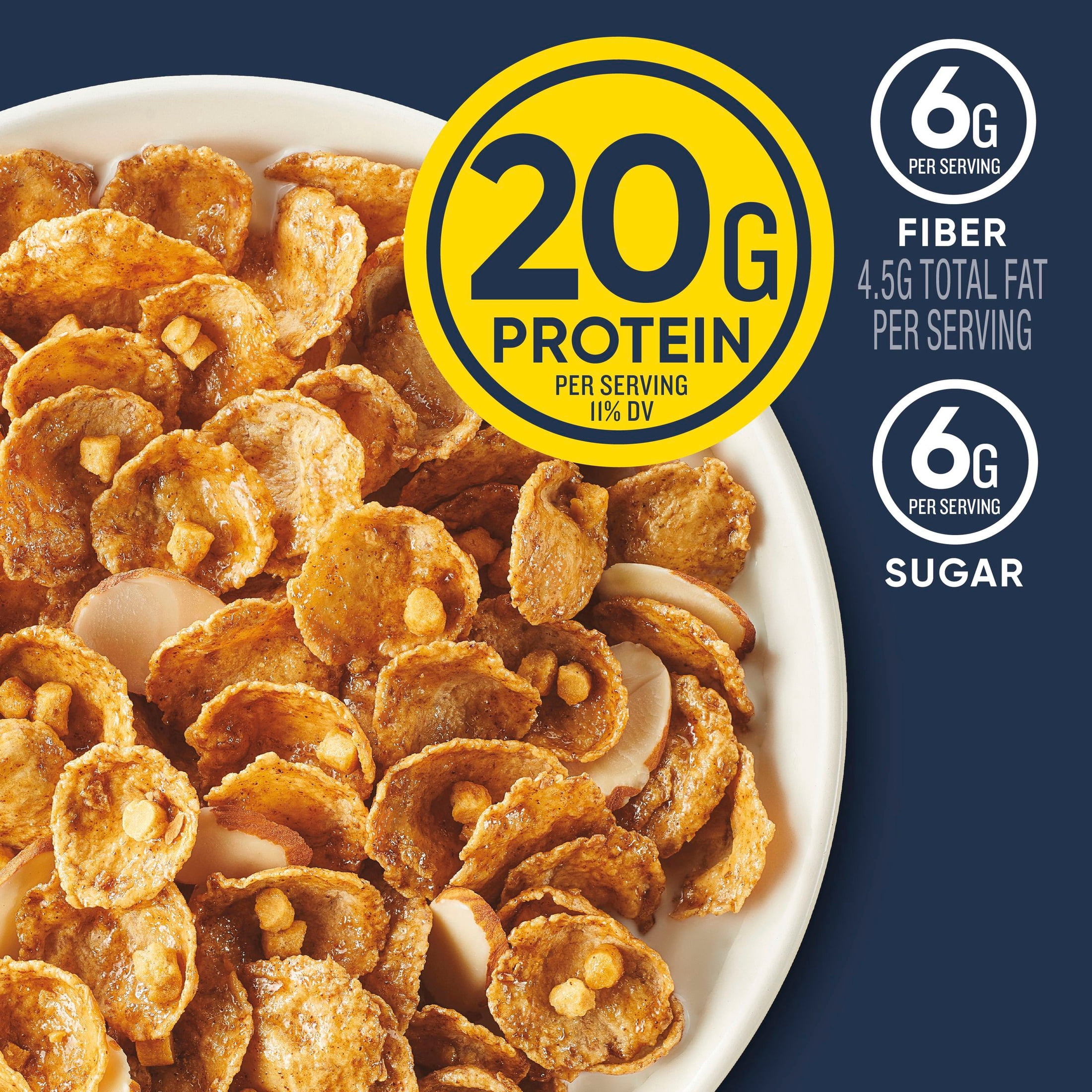Ratio Protein Fiber Cinnamon Almond Cereal, 20g Protein, 15.4 oz