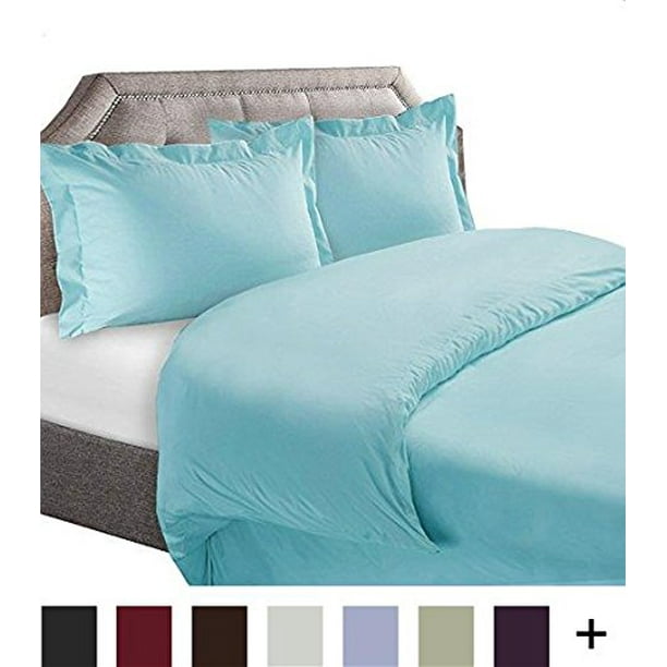 3 Piece Premier 1800 Series Duvet Cover Queen Light Blue Aqua Size 3pc Set 90 X90 228x228cm 2 Pillow Shams 20 X26 51x66cm With By Clara Clark Usa Com 3 Piece Premier 1800 Series Duvet Cover, Light Blue Duvet Cover Queen