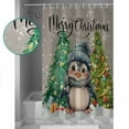 thumbnail image 4 of Christmas Cute Shower Curtain, 36" x 72", Xmas Tree Snowflake Grey Waterproof Bathroom Curtain Washable Shower Curtain Set with 12 Hooks, 4 of 6