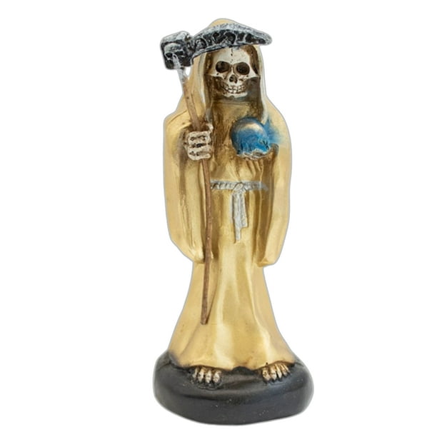 MIni santa muerte de 15 cm. dorada