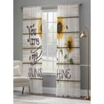 thumbnail image 4 of Farmhouses Sunflowers Sheer Curtains for Living Room Bedroom, You Are My Sunshine Beige Wood Grain Light Filtering Sheer Curtains, Rod Pocket Voile Window Drapes, 2 Panels Set 52"x 108", 4 of 7